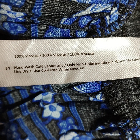 B-O-G Collection Black and Blue Long Sleeve Floral Dress Size XS - Picture 6 of 6